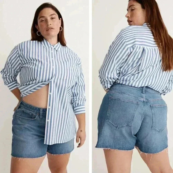 Madewell Pants - NEW Madewell The Curvy Perfect Jean Short Raw Hem High Waist Denim Spring Summer